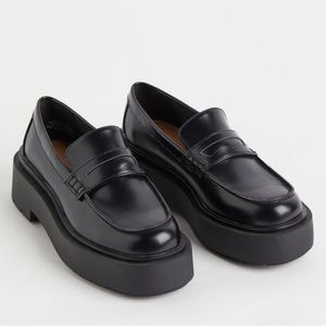 H&M black chunky loafers